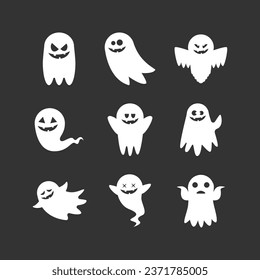 Spectral Delights Ghost Flat Vector Illustration Set Collection