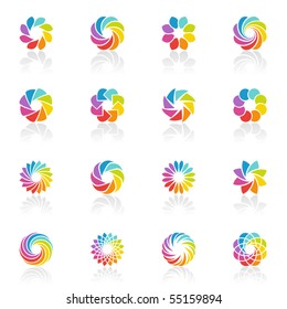 Spectral fantasies. Abstract colorful  icons. Vector illustration.