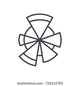spectral graph vector line icon, sign, illustration on background, editable strokes