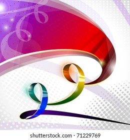spectral iridescent ribbon on abstract background