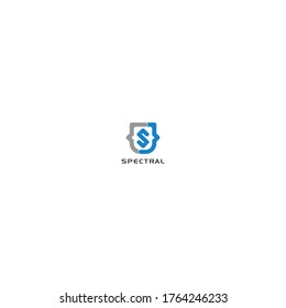 Spectral Letter S sign logo design concept