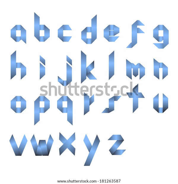 Spectral Letters Folded Paper Ribbonblue Roman Stock Vector Royalty Free