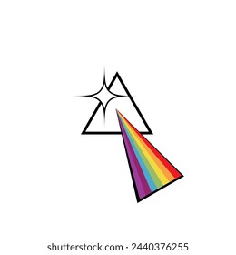 Prisma espectral, ilustración vectorial sobre fondo blanco