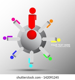 Spectral range. Abstract background. Vector illustration. Can be used for work flow layout, web design, business plan. Arrows in the form of people.