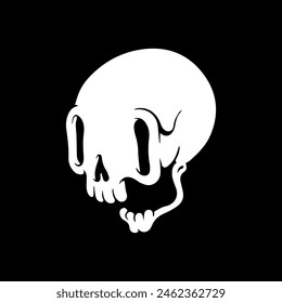 Spectral Skull: Vector Ghost Illustration - Add a Spooky Touch to Your Designs with this Captivating Image!