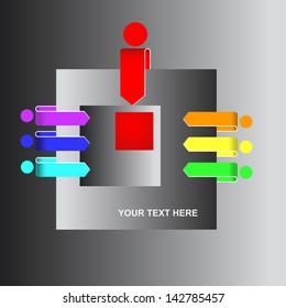 Spectral square. Abstract background. Vector illustration. Can be used for work flow layout, web design, business plan. Arrow in the form of people.