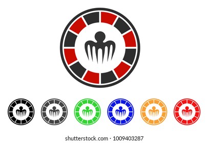 Spectre Casino icon. Vector illustration style is a flat iconic spectre casino symbol with grey, yellow, green, blue, red, black color versions. Designed for web and software interfaces.