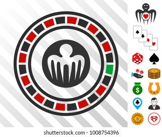 Spectre Casino pictograph with bonus gambling symbols. Vector illustration style is flat iconic symbols. Designed for gambling websites.