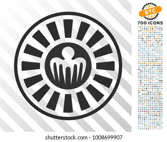 Spectre Casino Roulette pictograph with 7 hundred bonus bitcoin mining and blockchain pictographs. Vector illustration style is flat iconic symbols designed for bitcoin websites.