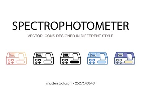 Spektrophotometer, Symboldesign, weißer Hintergrund, Stockgrafik