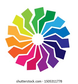 Spectrum abstract circular logo design. Vector illustration 