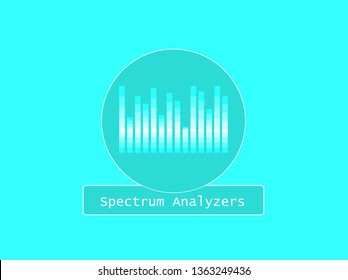 Spectrum analyzer audio equalizer bars moving. Music control levels.