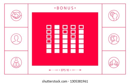 Spectrum analyzer, equalizer icon. Graphic elements for your design