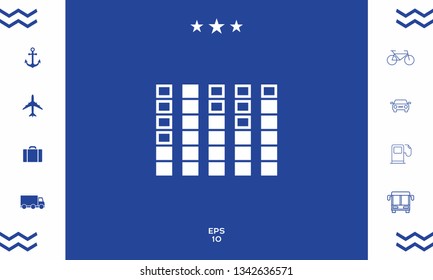 Spectrum analyzer, equalizer icon. Graphic elements for your design