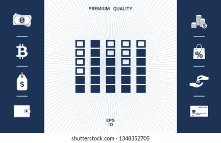 Spectrum analyzer, equalizer icon. Graphic elements for your design