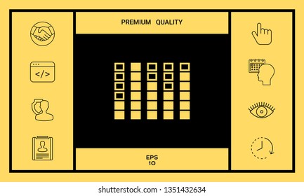 Spectrum analyzer, equalizer icon. Graphic elements for your design