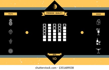 Spectrum analyzer, equalizer icon. Graphic elements for your design