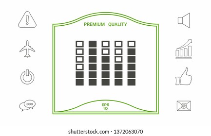 Spectrum analyzer, equalizer icon. Graphic elements for your design