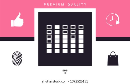 Spectrum analyzer, equalizer icon. Graphic elements for your design