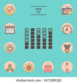 Spectrum analyzer, equalizer icon. Graphic elements for your design