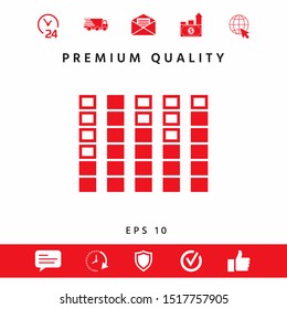 Spectrum analyzer, equalizer icon. Graphic elements for your design