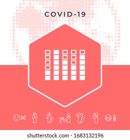 Spectrum analyzer, equalizer icon. Graphic elements for your design