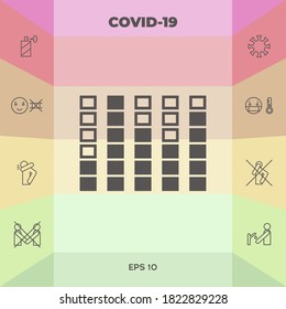 Spectrum analyzer, equalizer icon. Graphic elements for your design