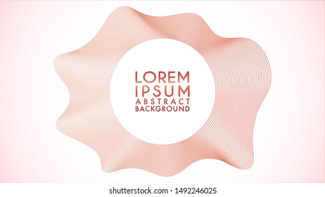 Spectrum Audio Wave Design Vector, Abstract Wave Line Background Design Template, Ellipse, Shiny Red Orange, Gold, Brown