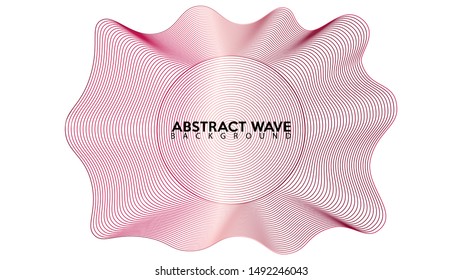 Spectrum Audio Wave Design Vector, Abstract Wave Line Background Design Template, Ellipse, Shiny Maroon, Brown