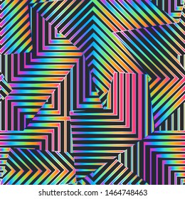 Spectrum color geometric seamless pattern.