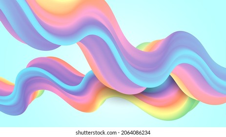 Flujo de ondas líquidas de color espectral. Resumen del fondo vectorial. Elemento de diseño.