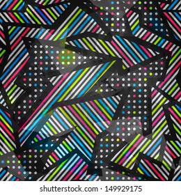 spectrum color seamless pattern with grunge effect