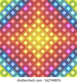 Spectrum of color wheel in a pattern made of colorful squares