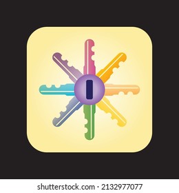 spectrum colors on key, vector, itc.