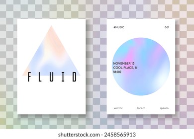 Hoja de Espectro. Vector de cristal. Volante iridiscente púrpura. Plantilla retro de colores. Anuncio gráfico. Patrón de arco iris. Malla geométrica. Lámina de Espectro violeta