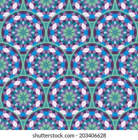 Spectrum geometric background made of rhombuses. Pixel art. Ornamental seamless pattern tartan can be used for wallpaper, pattern fills, web page background,surface textures. Vector illustration. 
