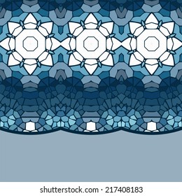 Spectrum geometric background made of rhombuses, pixel art, blue color, stock vector. 