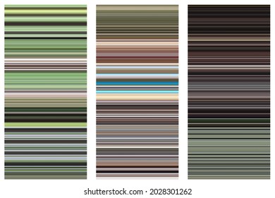 Spectrum gradient vector in green tree, dark rocks, gray asphalt, blue water, brown soil colors. RGB - CMYK offset, trend color list palette.