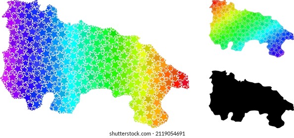 Spectrum gradiented star collage map of La Rioja Spanish Province. Vector vibrant map of La Rioja Spanish Province with spectrum gradients.