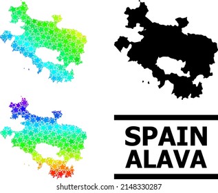 Spectrum gradiented star mosaic map of Alava Province. Vector colorful map of Alava Province with spectral gradients.