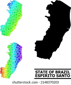 Spectrum gradiented stars collage map of Espirito Santo State. Vector vibrant map of Espirito Santo State with spectrum gradients.