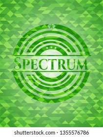 Spectrum green emblem with triangle mosaic background