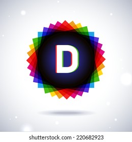 Spectrum logo icon. Letter D
