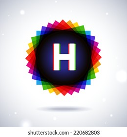Spectrum logo icon. Letter H