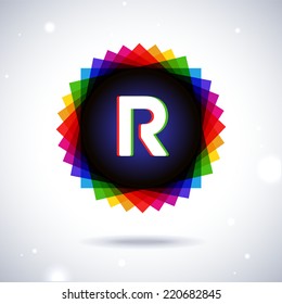 Spectrum logo icon. Letter R