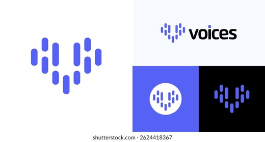 Spectrum mixing mastering for soundwave, voice pulse, vibration sound for electronic music player and podcast, Symbol equalizer for streamer live and engineer audio, identity logo icon design vector