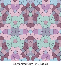 Spectrum pastel seamless geometric background made of rhombuses, pixel art, stock vector. Modern stylish texture. 