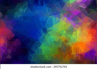 Spectrum polygonal background. Flat Holi rainbow pattern. Vector illustration for wallpaper, desktop