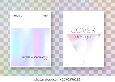 Spectrum Poster. Neon Shape. Isolated Prism Backdrop. Modern Concept. Blue Minimalist Label. Hologram Presentation. Plastic Banner. Purple Spectrum Poster