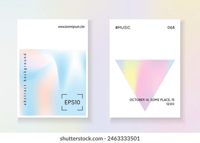 Spectrum Presentation. Geometric Fluid. Digital Screen. Memphis Design. Hologram Texture. Colorful Retro Brochure. Purple Minimal Label. Pink Spectrum Presentation
